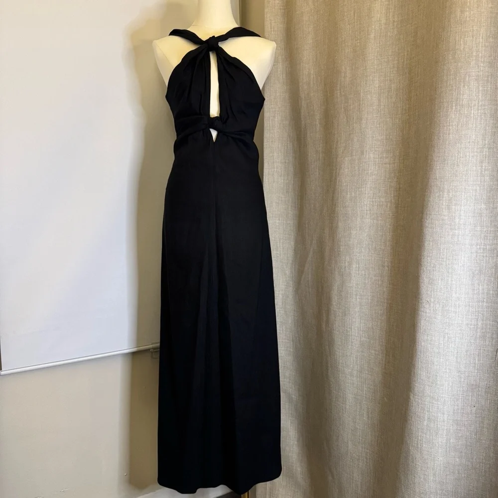 Antonio Melani Black Midi Dress | Linen Blend |NWT - Picture 2 of 7